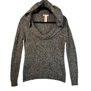 Tulle Sweater Women's M/M Marled Cowl Neck Hooded‎ Knit Long Sleeve Gray Green